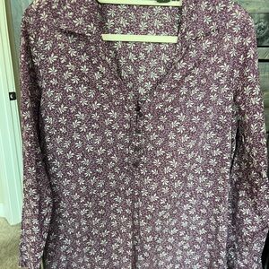 😻5for$15😻Eddie Bauer Purple Floral long sleeve